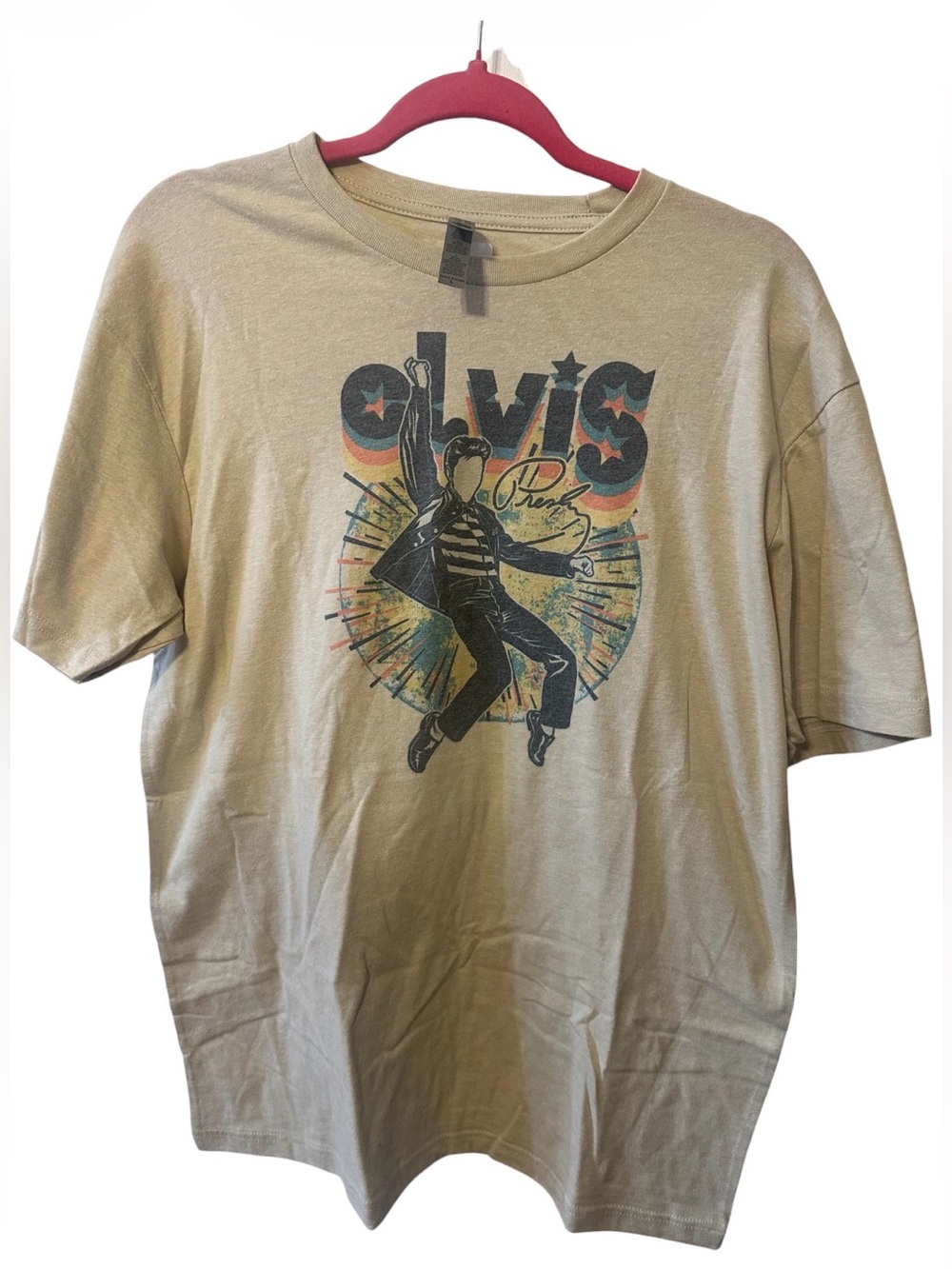 Elvis Presley Graphic Tee - Beige Retro Unisex Shirt - Picture 2 of 5
